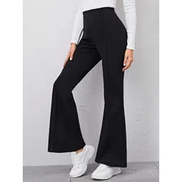 BROADSTAR Women Relaxed Straight Leg High-Rise Easy Wash Flared Bootcut Trousers-picture-38