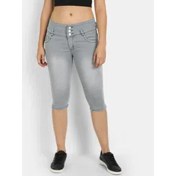 BROADSTAR Women Skinny Fit Denim Capris-picture-28
