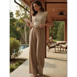 BROADSTAR Women Smart Loose Fit High-Rise Easy Wash Pleated Trousers-picture-17