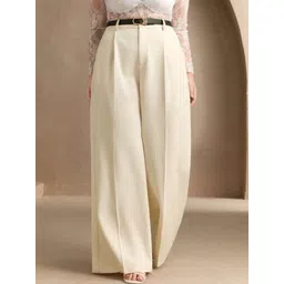 BROADSTAR Women Smart Loose Fit High-Rise Easy Wash Pleated Trousers-picture-39