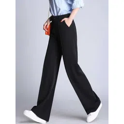 BROADSTAR Women Smart Straight Fit High-Rise Stretchable Easy Wash Parallel Trousers-picture-25