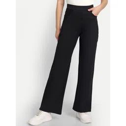 BROADSTAR Women Smart Straight Fit High-Rise Stretchable Easy Wash Trousers-picture-36