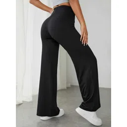 BROADSTAR Women Smart Straight Fit High-Rise Stretchable Easy Wash Trousers image 2