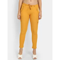 BROADSTAR Women Yellow Smart Skinny Fit High-Rise Easy Wash Trousers-picture-35