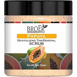 BROER Naturals Papaya Face & Body Scrub with Natural Exfoliants | Skin Brightening, Tan Removal & Dead Skin Cleanser | For Men & Women | Paraben-Free, Sulphate-Free – 100g-picture-26