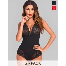 Broiden Women Self Design Baby Doll with Asymmetric Pack of 2-picture-32