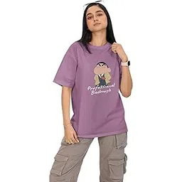 broke memers Oversized Professional Badmosh Shinchan Collection Cotton Graphic Print Drop Shoulder T-Shirt for Men and Women-picture-53