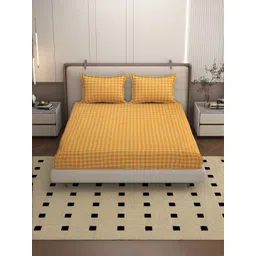 Bromwick Orange 250 TC Bedsheet with 2 Pillow Covers-picture-15