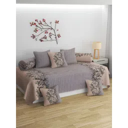 Bromwick Set Of 8 Beige & Black Floral-PrintedDiwanSet-picture-41