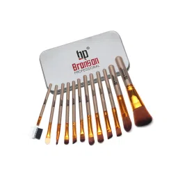 Bronson Professional Makeup Brush Set Of 12 With Travel Box For Beginners Mua Face & Eye Makeup-picture-17
