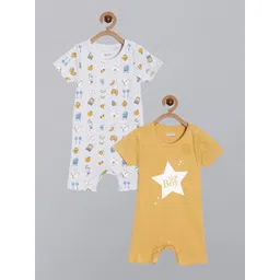 Broon Boys Pack Of 2 Printed Rompers-picture-34