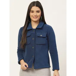 BROOWL Women Blue Corduroy Tailored Jacket-picture-16