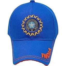 brostin Unisex Cricket Blue Indian Baseball Cotton hat Caps for Men & Women(Boys-Girls) image 1