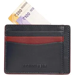 brown bear Premium Branded Men’s Card Holder - Stylish, RFID Leather Card Holder (Blue/Red)-picture-20