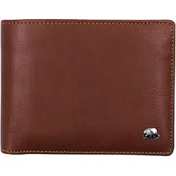 brown bear Wallet for Men Leather Stylish with RFID Protection Genuine Quality Nappa Leather Product Design Germany (Cognac)-picture-16