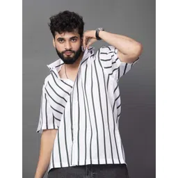 BROWN BROTHERS Unisex Relaxed Opaque Striped Casual Shirt-picture-29