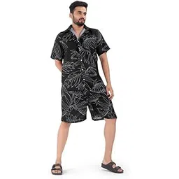 brown culture Men's Cotton Blend Printed Co-ord Sets Casual Home Wear Night Suit for Men-picture-25
