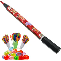 brown leaf (1 Pencil Pichkari + 3 Magic Balloon)Toy for Kids Holi & Summer Pool Party Fun Water Gun-picture-15