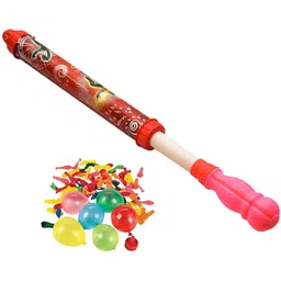 brown leaf (1 Pichkari + 200 Water Balloons)for Kids Holi & Pool Party Fun Water Gun-picture-14