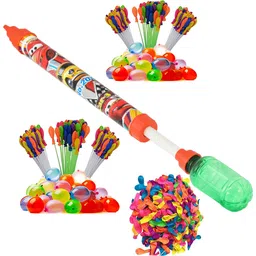 brown leaf (1 Pichkari+ 6 Magic Balloon+ 100 Water Balloon)for Kids Holi & Pool Party Fun Water Gun-picture-22