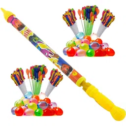 brown leaf (1 Pichkari + 6 Magic Balloons)for Kids Holi & Summer Pool Party Fun Water Gun-picture-18