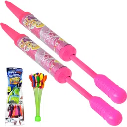 brown leaf (2 Pichkari + 1 Magic Balloon)Toy for Children Holi & Summer Pool Party Fun Water Gun-picture-28