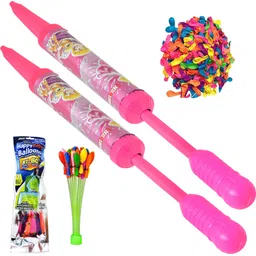 brown leaf (2 Pichkari+ 100 Water Balloon+ 1 Magic Balloon)for Children Holi Pool Party Fun Water Gun-picture-13