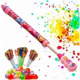 brown leaf High Pressure Water Toy 19.5 inch Pipe Pichkari Kids(1 Pichkari+3 Magic Balloon) Water Gun-picture-30