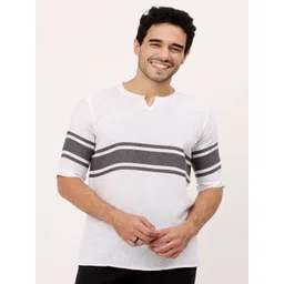 Brucella Men Colourblocked Thread Work Kurta-image-9