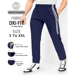 Men Solid Blue Track Pants-image-8
