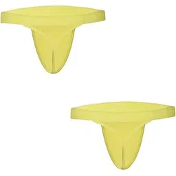 bruchi club Side String Yellow See Through Men's Thong| | Sexy Men's Thongs Online | Men's Thong Underwear | Men's Thong Brief | Men's Thongs Amazon | Undies for Men Set of 2-picture-38