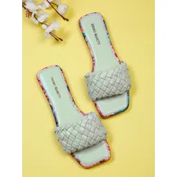 Bruno Manetti Women Green Open Toe Flats-picture-38