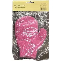 BRUSHMAN Exfoliating Dual Texture Bath Gloves for Shower, Spa, Massage and Body Scrubs, Dead Skin Cell Remover (Pink)-picture-32