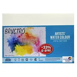 BRUSTRO Watercolour Paper A5 Cold pressed 300 GSM 25% Cotton white Color, 24 Sheet-picture-34