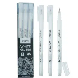 Brustro White Gel Pen 1 mm Medium Tip, BRWGPWR (Pack of 3)-picture-48