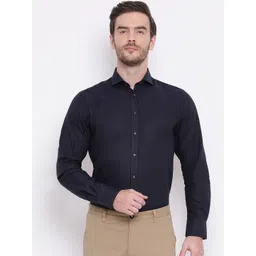 Bruun & Stengade Men Navy Blue Slim Fit Solid Casual Shirt-picture-38