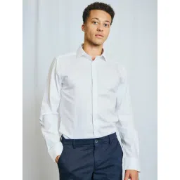Bruun & Stengade White Cotton Slim Fit Solid Shirt-picture-19