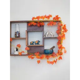 BS AMOR Orange Set of 12 Artificial Maple Plant Creeper Bail-picture-37