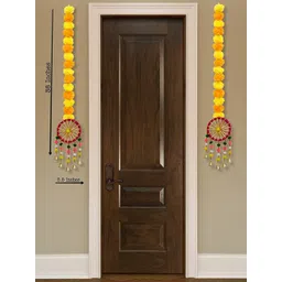 BS AMOR Yellow & Orange 6 Pieces Artificial Marigold Hanging Garlands-picture-41