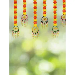 BS AMOR Yellow & Orange Colored 10 Pieces Artificial Marigold Hanging Garlands-picture-30