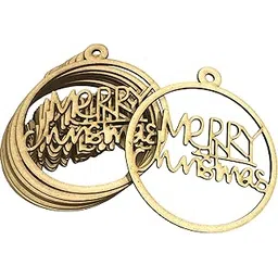Bs amor Pack of 10 MDF Merry Christmas Ring Cutout Cutout for Art and Craft, Christmas Festival Decoration, DIY Project Size is 4x4 Inch-picture-16