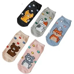 B.S. Das Women's Stylish Socks Combo – Multiple Designs & Colors | Comfortable, Trendy & All-Season Wear (IN, Alpha, Free Size, Standard, DESIGN 3_PACK 5)-picture-21