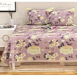 BSB HOME 100% Cotton Feel Bedsheets 200 to 220 tc for Double Bed King Size (90x100 Inch) with 2 Large Size Pillow Covers | Soft & Breathable | Wrinkle-Free | Premium Printed Design - Mistryrose-picture-28