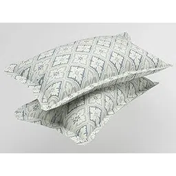 BSB HOME 180 TC Premium Cotton Pillow Covers | Regular Pillow Cases | Set of 2 Pieces Pillow Covers only King Size (Silver and White, 20 x 30 Inches)-picture-12