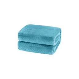 bsb home Turquoise Blue Ethnic Motifs Fleece AC Room 300 GSM Double Bed Blanket-picture-38