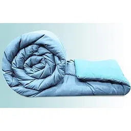 BSB HOME Microfiber Solid Reversible Soft AC Comforter Double Bed Blanket for Summer/All Season (Aqua & Grey, 200GSM, King Size, 90 x 100 inches)-picture-18