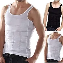bstar Slimming Tummy Tucker Lift Body Shaper Vest/Men's Undershirt Vest to Look Slim Instantly (Small, White)-picture-22
