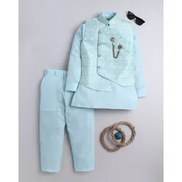 bt dezines Boys Geometric Kurta Pyjama Set image 1