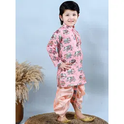BT DEZINES Boys Animal Printed Kurta with Dhoti Pant image 3