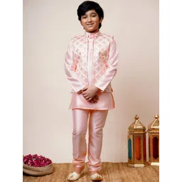 BT DEZINES Boys Embroidered Regular Sequinned Kurta With Pyjamas-picture-34